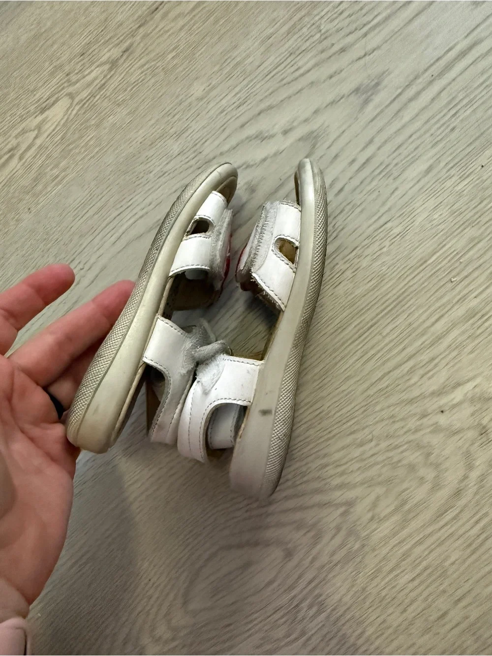 Naturino White Sandals with Red Heart Accent